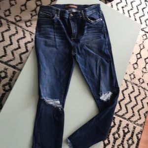 Joe’s jeans dark wash distressed denim
